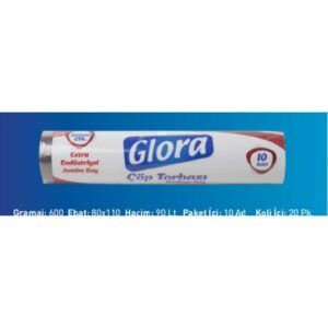 Glora Jumbo Ekstra Endüstriyel Boy Çöp Torbası 80×110 (90 L)